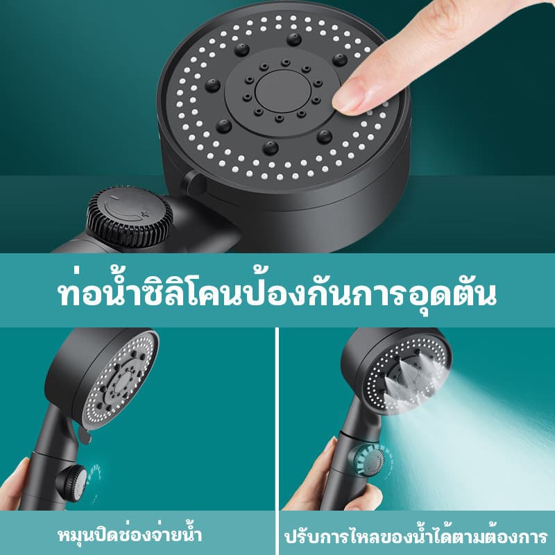 ฝักบัวอาบน้ำ ฝักบัวแรงดันสูง ฝักบัวแรงดันสูงปรับได้ 5 ระดับ รูปที่ 2