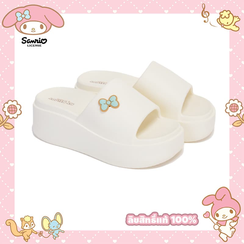 My Melody ส้นตึก รุ่นลิขสิทธิ์แท้ พื้นนุ่มใส่สบาย สีชมพู/ครีมมี่ ดีไซน์สุดคิวท์ รุ่นMM-116 รูปที่ 5