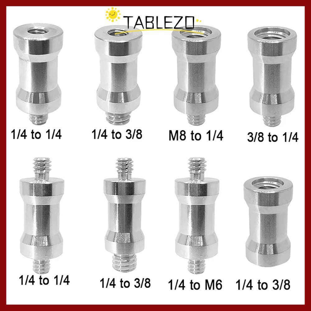 TABLEZO อะแดปเตอร์แปลงเกลียวขาตั้งกล้อง 1/4 เป็น 3/8 สําหรับกล้อง SLR พร้อมที่ยึดแฟลชและขาตั้งกล้อง รูปที่ 1