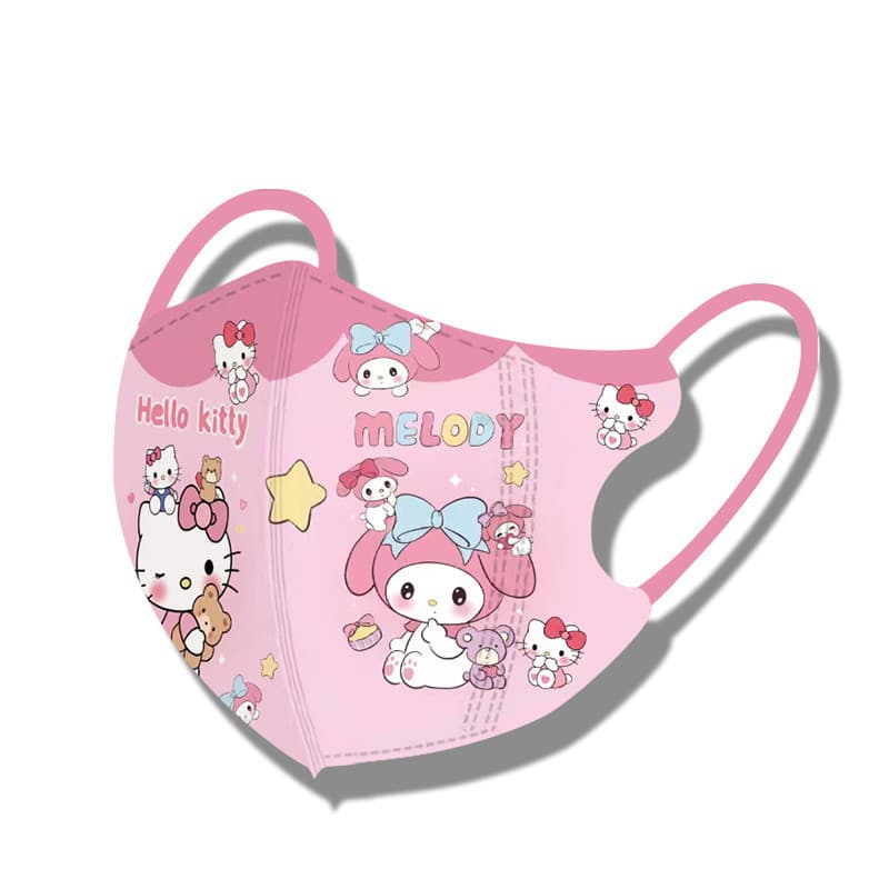 SANRIO หน้ากากการ์ตูนเด็ก ซานริโอ 3ง แบบใช้แล้วทิ้งสําหรับนักเรียน 4-12 ปีฤดูร้อนระบายอากาศและกันฝุ่นหน้ากากเด็กบรรจุภัณฑ์อิสระสูงความงาม ทํานอง หน รูปที่ 2