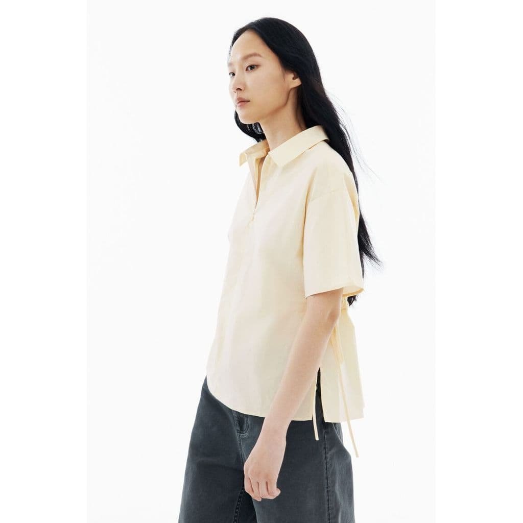 H&M เสื้อเชิ้ตป๊อปโอเวอร์ดีไซน์สายรัดเอว ผู้หญิง 1350564_1 รูปที่ 2