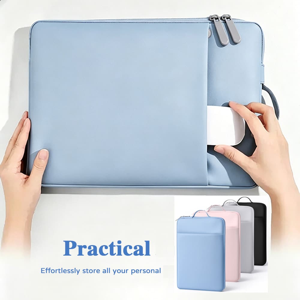 กระเป๋าแท็บเล็ต PU ขนาด 11/13.3/14/14.6/15.6 นิ้วกรณีป้องกัน ipad พร้อมช่องเก็บของด้านในกันน้ำป้องกันการชนกัน