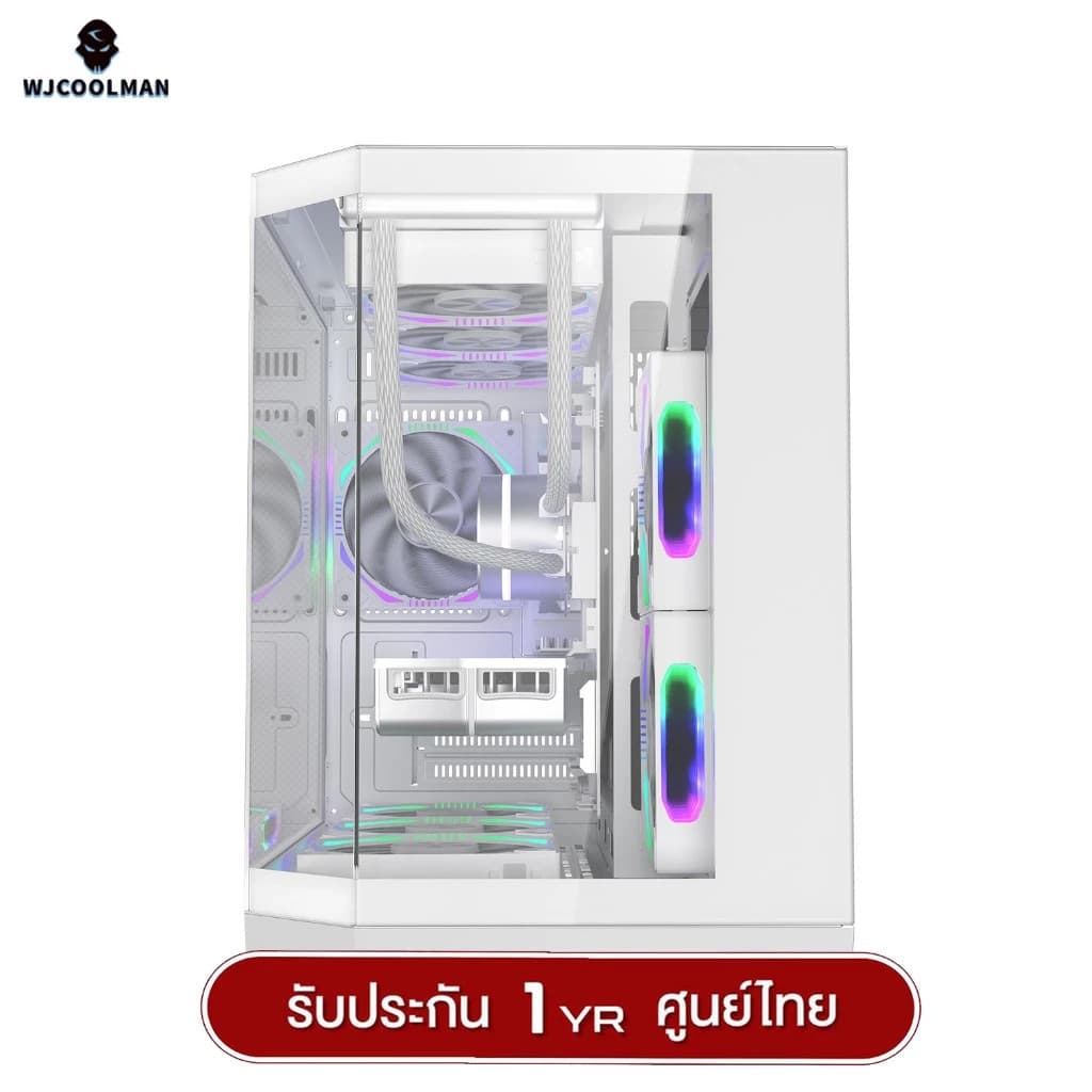WJCOOLMAN DREAMER M-ATX Tempered Glass เคสคอมพิวเตอร์ รองรับชุดน้ำ 3 ตอน รูปที่ 4