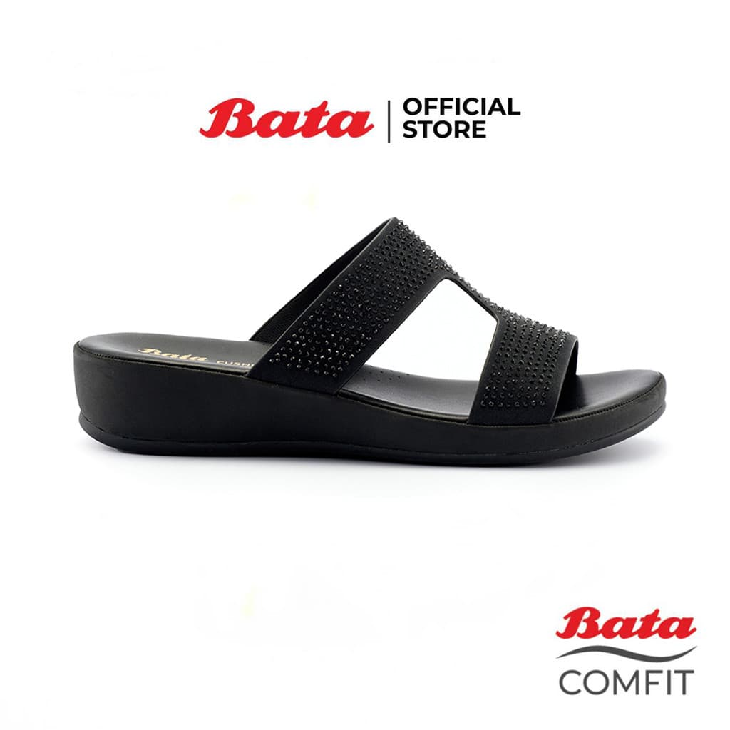 Bata บาจา รองเท้าเพื่อสุขภาพ รองเท้าแตะแบบสวมเพื่อสุขภาพ สำหรับผู้หญิง รุ่น HELENE - สีดำ 6616827 รูปที่ 2