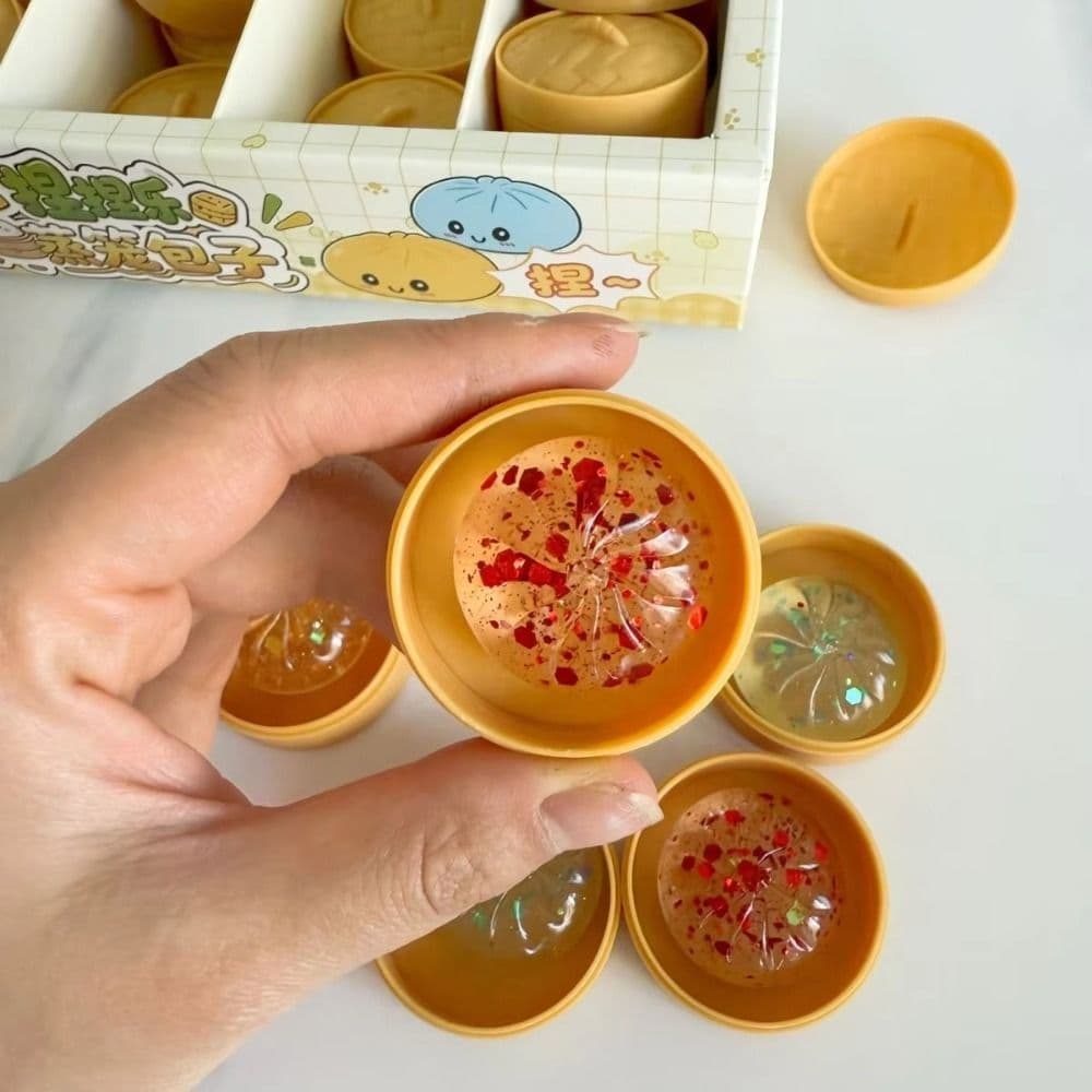 SHANHAI Mini เกี๊ยว Squishy, Squeezable อาหารรูปร่าง Squishy คริสตัล Bun, Prank ของเล่น Steamer Pinch นุ่มน่ารัก Fidget Sensory ของเล่นเด็กของเล่น รูปที่ 9