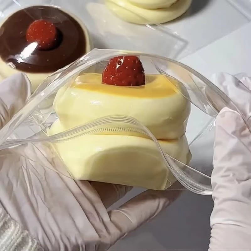 Soufflé ซิลิโคนเกรดอาหาร Taba Squishy, ของเล่นบีบนุ่มครีมทํามือ, คลายเครียดคลาสสํานักงาน, ของขวัญอีสเตอร์คริสต์มาส รูปที่ 7