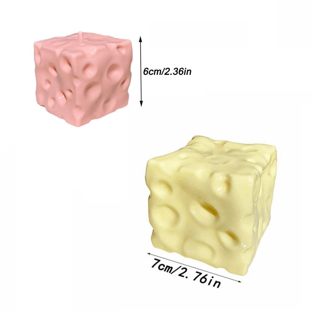 IRRA Jumbo Cheese Cube Stress Ball, Squishy Texture Anti-Stress Cheese Pinch ของเล่นนวดรูปร่างได้ Non-Bounce ASMR Sensory Stress ของขวัญวันเกิด รูปที่ 2