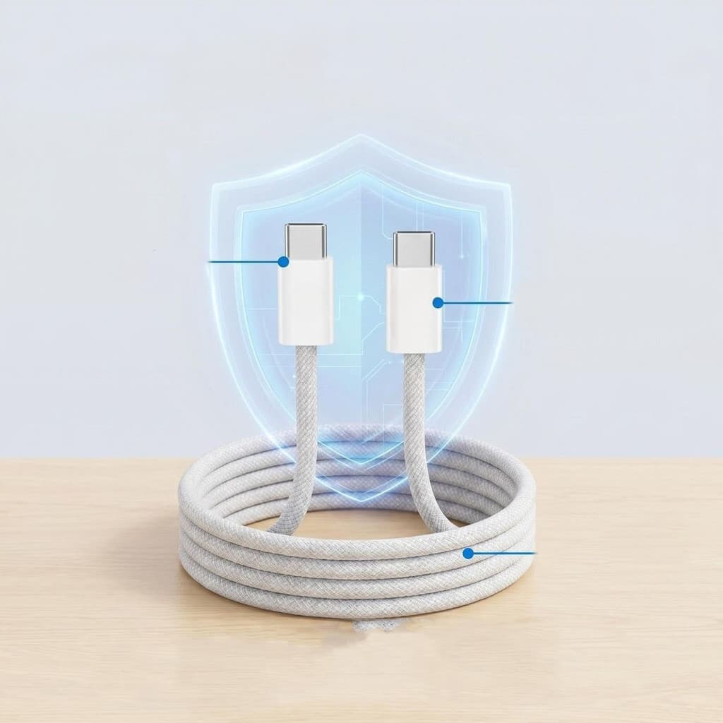 สายเคเบิลข้อมูล Type-C 10A แบบสองหัว 240W Type-C สองทิศทาง รองรับการชาร์จเร็ว PD, CTOC เหมาะสําหรับ Xiaomi, Huawei, Honor TPC สายชาร์จในรถยนต์ รูปที่ 1