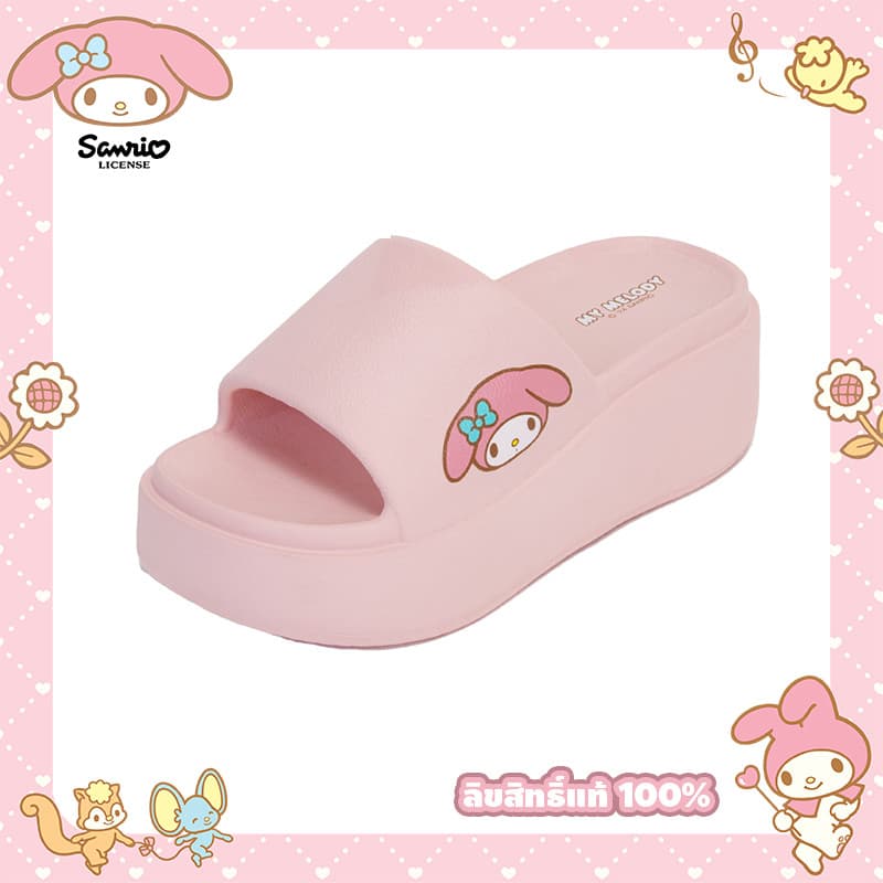 My Melody ส้นตึก รุ่นลิขสิทธิ์แท้ พื้นนุ่มใส่สบาย สีชมพู/ครีมมี่ ดีไซน์สุดคิวท์ รุ่นMM-116 รูปที่ 6