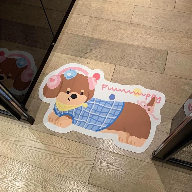 COD พรมปูพื้น 40x60CM สไตล์การ์ตูน ดูดซับน้ำได้ดี แห้งเร็ว กันลื่น ตกแต่งบ้าน พรมปูพื้นลูกสุนัขน่ารัก รูปที่ 7