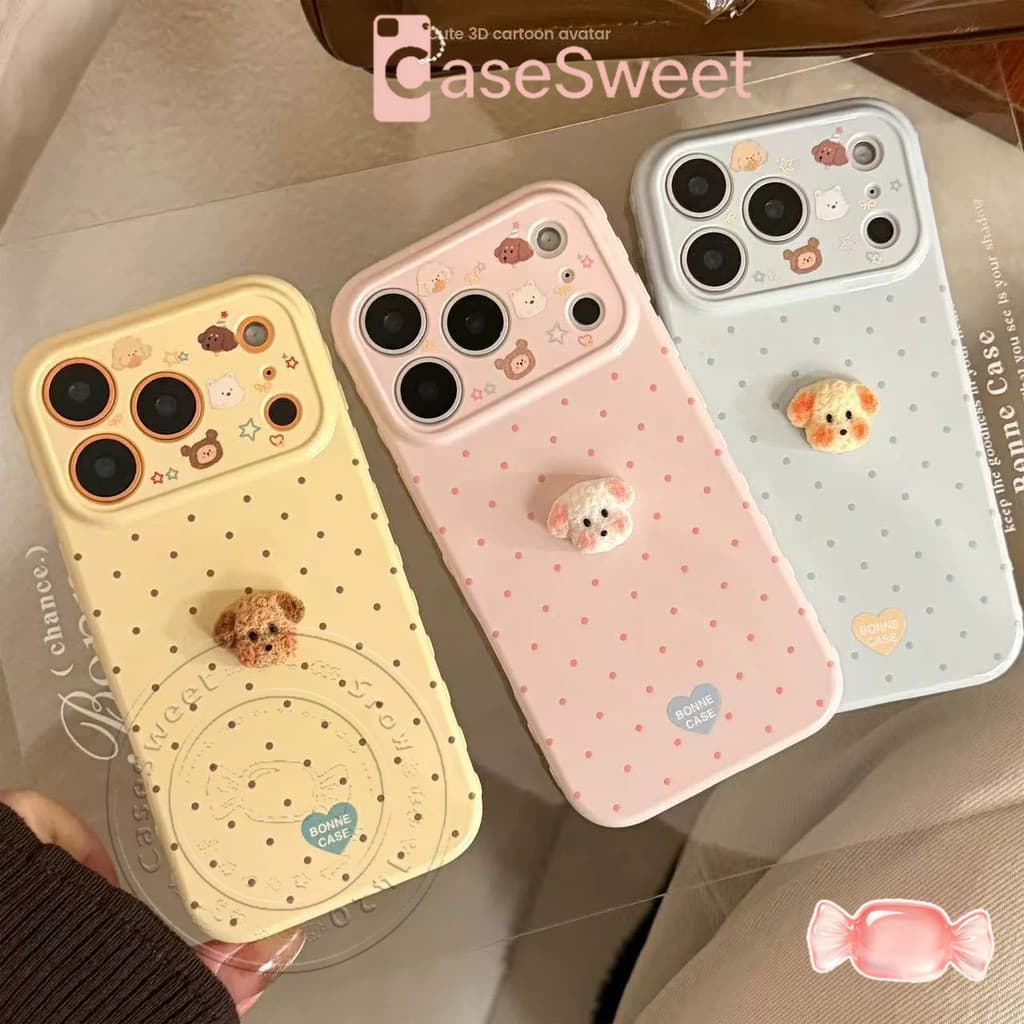 เหมาะสำหรับ Realme C75 C63 C55 C53 C35 C30 C25 C20 C11 5 C71 C61 C30s C25s C20A C12 5i 5S เคสโทรศัพท์ลายจุดพร้อมตุ๊กตา รูปที่ 1
