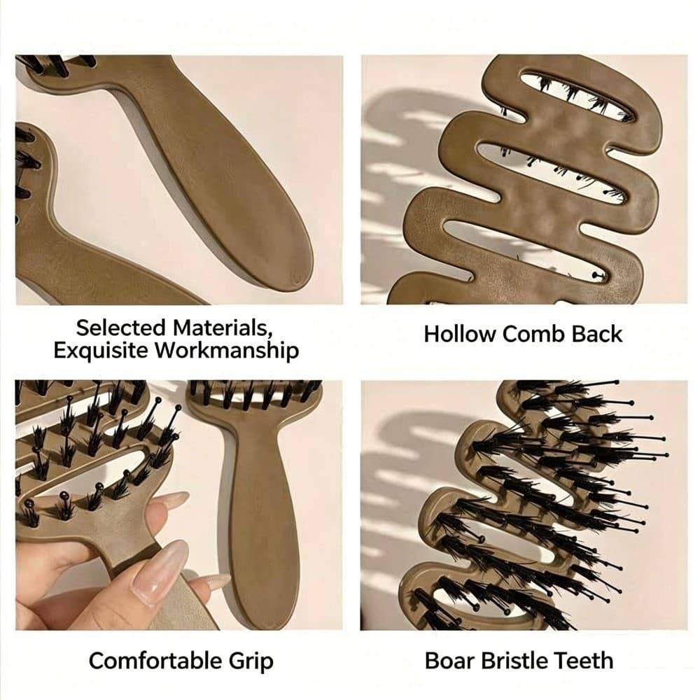 JoyTray หวีลดผมร่วง แก้ผมพันกัน ลดไฟฟ้าสถิตย์ หวียกโคนผม แปรงหวีผม Boar Bristle Hairbrush หวีพับ หวีผม รูปที่ 7