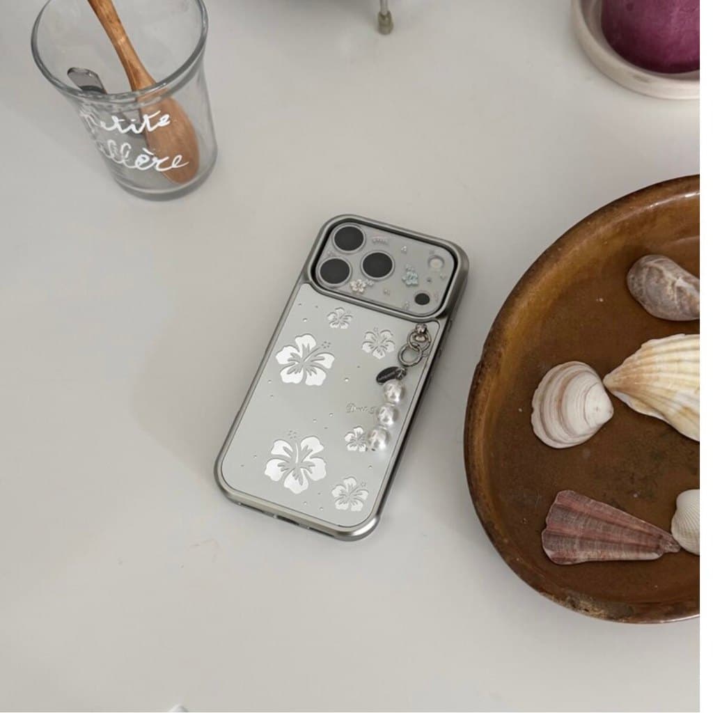 สไตล์เกาหลี ins สาวฤดูร้อนกระจกชบาหวานเหมาะสําหรับ iphone17pro/17promax เคสป้องกัน Apple 16 เคสโทรศัพท์ 16promax เคสป้องกัน 15 กันกระแทก 13/14 กรณี 11/12/12promax/17air/15plus รูปที่ 9