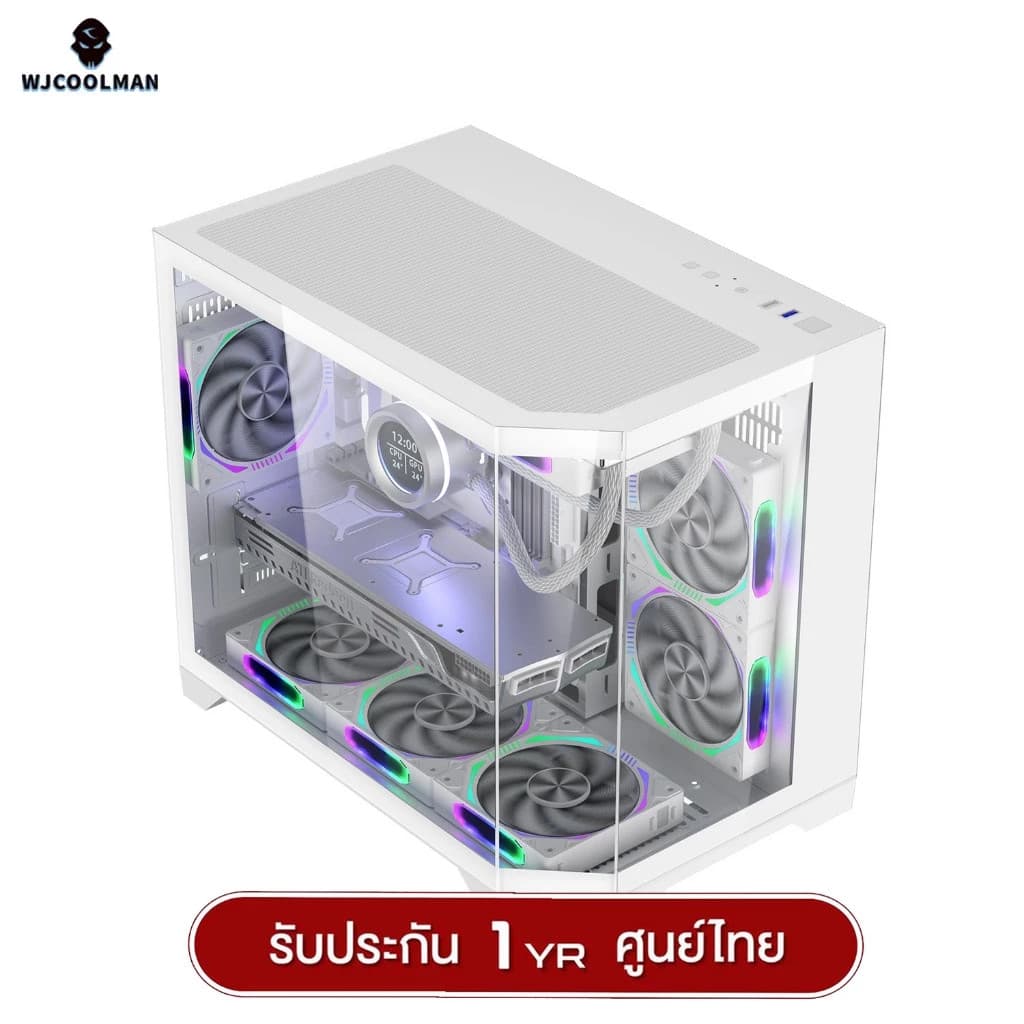 WJCOOLMAN DREAMER M-ATX Tempered Glass เคสคอมพิวเตอร์ รองรับชุดน้ำ 3 ตอน รูปที่ 2