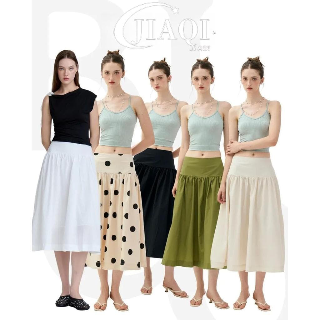 JIAQI 2062 White Whisper Skirt - กระโปรงเอวสูง S-3XL รูปที่ 1