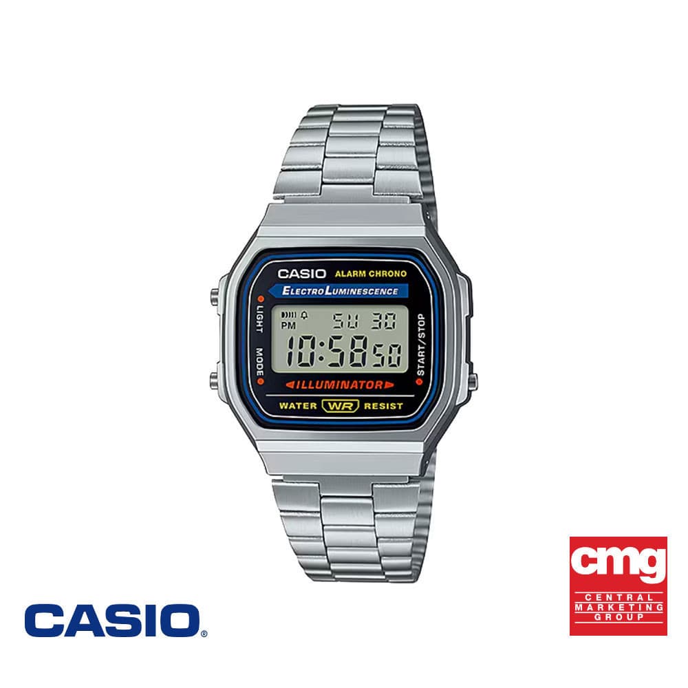 CASIO นาฬิกาข้อมือ CASIO รุ่น A-168WA-1Q วัสดุสเตนเลสสตีล สีเงิน รูปที่ 1