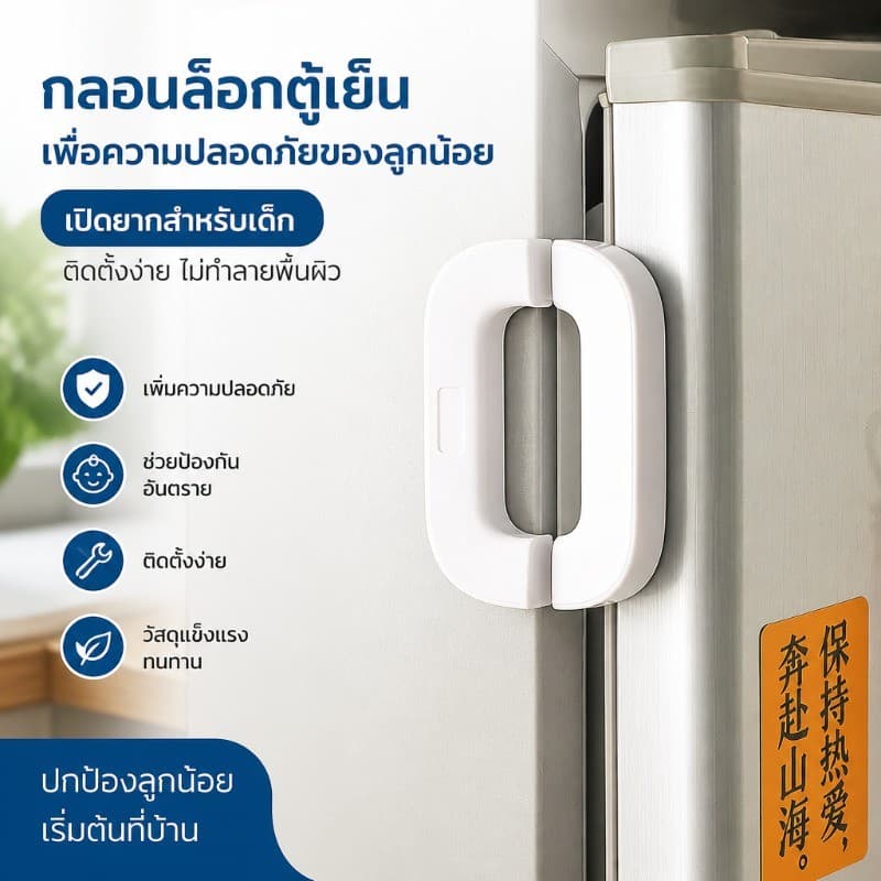 สายล็อคตู้เย็น สายล็อคตู้ อเนกประสงค์ ป้องกันการหนีบ เพื่อความปลอดภัยสำหรับเด็ก ตัวล็อคประตูตู้เย็น