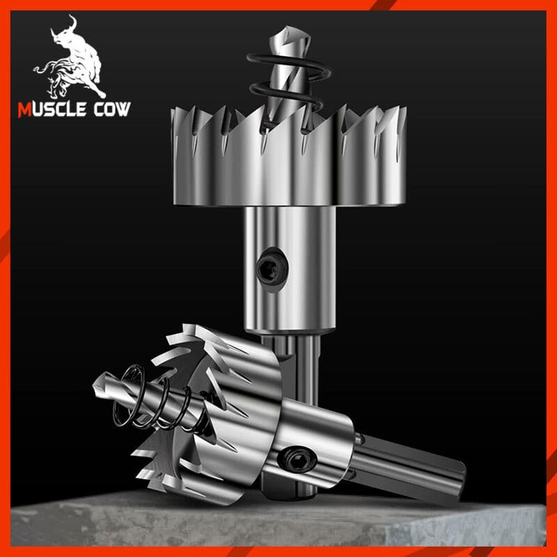 MUSCLE COW โฮลซอเจาะเหล็กสแตนเลส ขนาด12-55มิล ทำเหล็กคุณภาพ เจาะรูแผ่นเหล็ก สแตนเลส เหลืองได้ รูปที่ 5