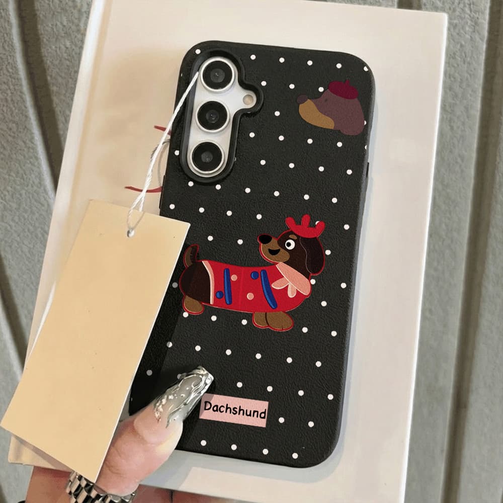 เคส for Samsung A07 A17 A56 A55 A16 A15 A35 A05S A26 A36 A54 S23 S25 S26 Ultra S24FE สุนัขน่ารัก เคสโทรศัพท์มือถือหนัง รูปที่ 1