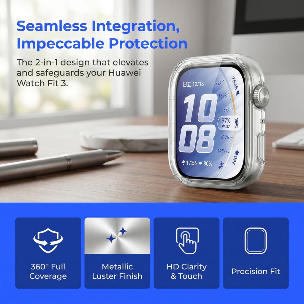 ฝาครอบป้องกันหน้าจอสำหรับ Fit 5 4/5 4 Pro กรณีครอบคลุมเต็มรูปแบบกันชน Tpu สำหรับ Smartwatch Huawei Fit 3 อุปกรณ์เสริม รูปที่ 6