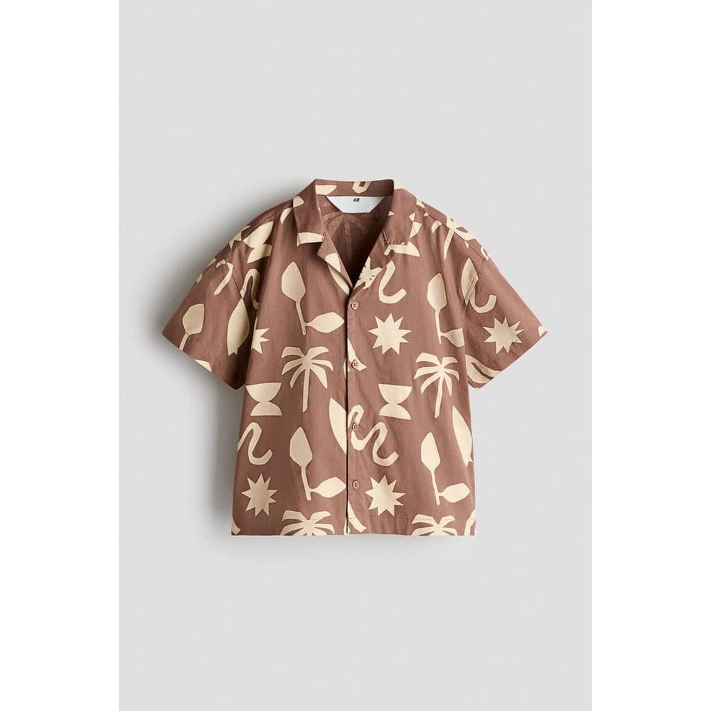 H&M เสื้อเชิ้ตผ้าฝ้ายพิมพ์ลายสำหรับวันพักผ่อน เด็กชาย 1343247_2 รูปที่ 1