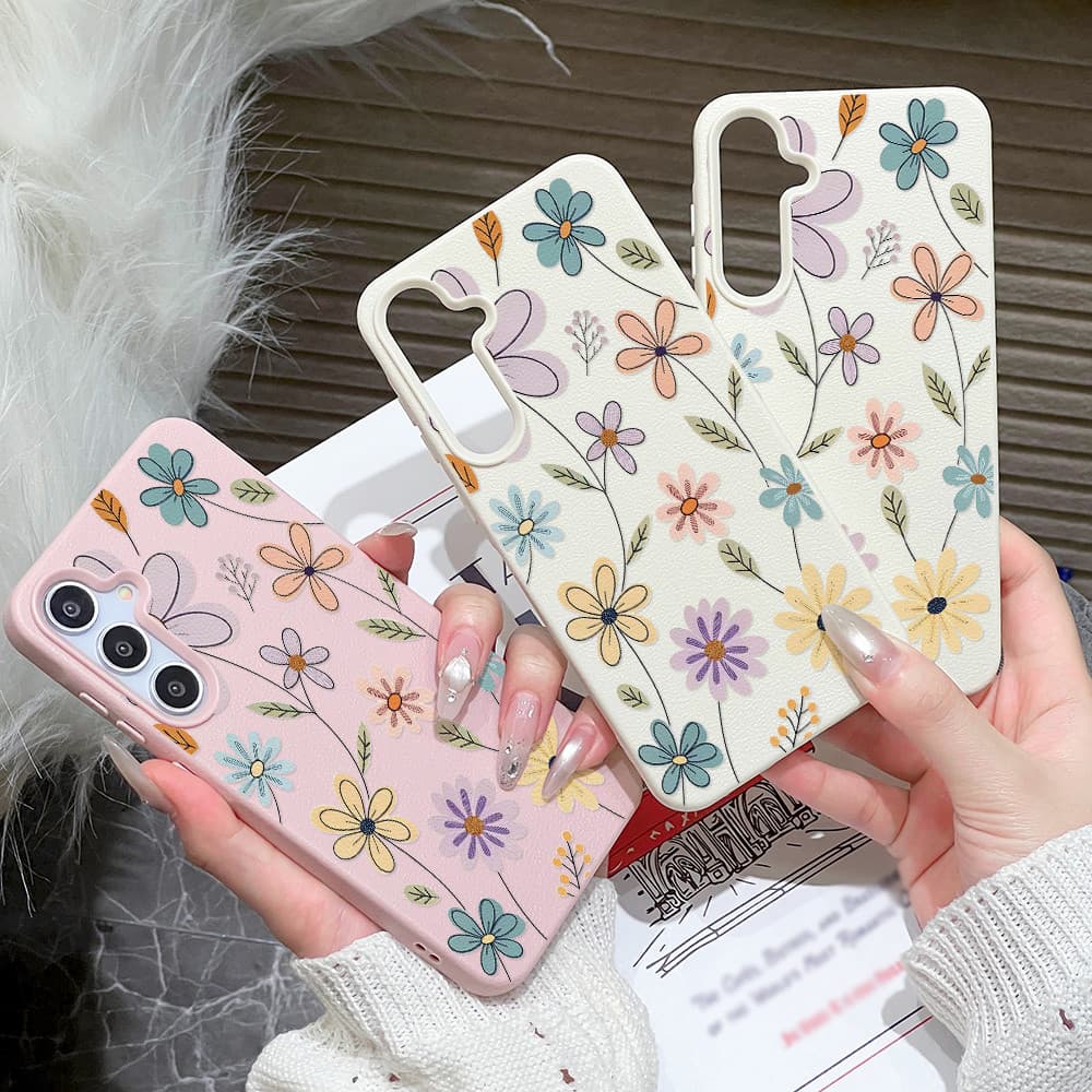 เคส for Samsung A07 A17 A56 A55 A16 A15 A35 A05S A26 A36 A54 S23 S25 S26 Ultra S24 FE ดอกไม้หลากสี เคสโทรศัพท์มือถือหนัง รูปที่ 7