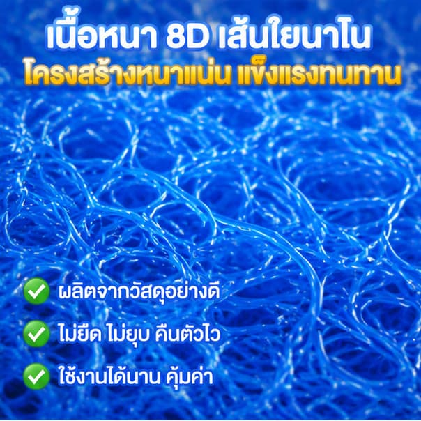 ฟิลเตอร์แมท ใยกรองหยาบรุ่นใหม่ แผ่นกรองน้ำ 8D เส้นใยนาโน กรองละเอียดสูง ลดกลิ่น ปรับสมดุลน้ำ รูปที่ 2