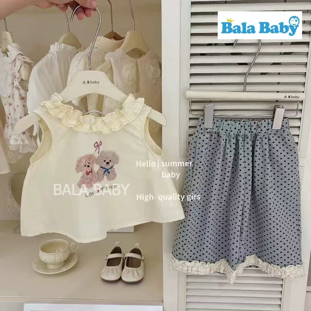ชุดเด็กหญิงแฟชั่น ชุดเซ็ตเด็กหญิงน่ารัก Summer Collection สไตล์เกาหลีมินิมอล DXT252 รูปที่ 6