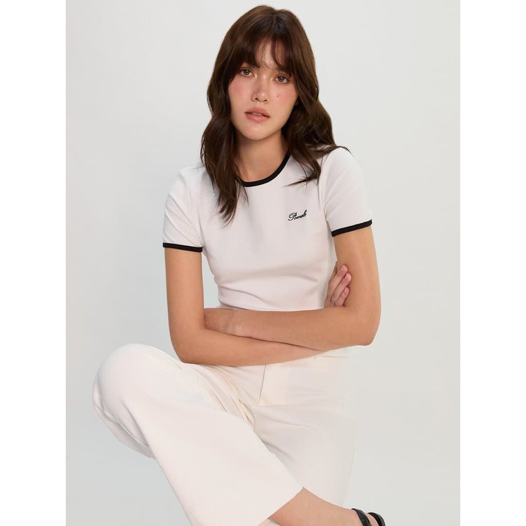 เสื้อยืดเข้ารูป ขอบตัดกัน / Contrast Trim Fitted Tee รูปที่ 5