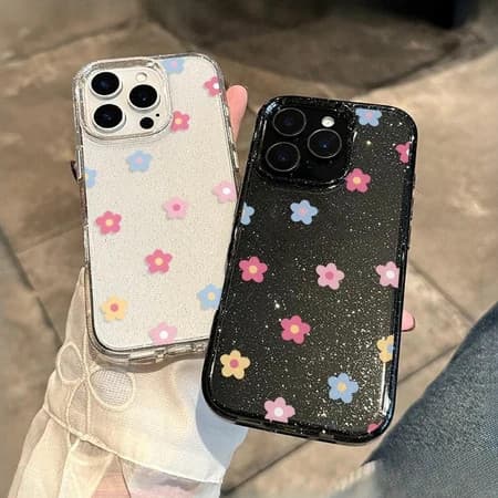 for เคส OPPO a38 a17k a3X a3s a57E a74 a5 a92 a55 a58 a16 a5s a76 a94 ทรงใสแวววาว ลายสไมลี่ ดาว ดอกไม้ สีสันสดใส รูปที่ 2