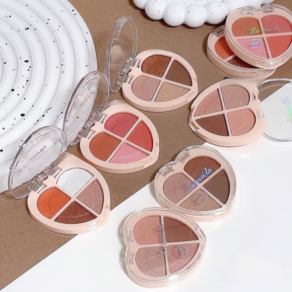 SR-shop: อายแชโดว์ พาเลทอายแชโดว์ 4 สี Eyeshadow เนื้อใยไหม-ประกายชิมเมอร์ กลิตเตอร์ สีสวย กันน้ํา ติดทนนาน รูปที่ 8