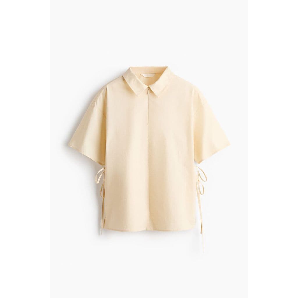 H&M เสื้อเชิ้ตป๊อปโอเวอร์ดีไซน์สายรัดเอว ผู้หญิง 1350564_1 รูปที่ 3