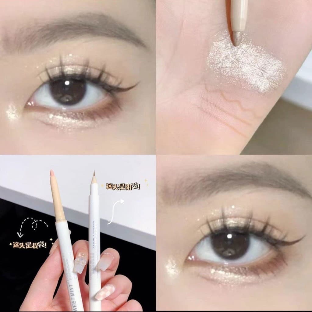 L421 Sweet mint อายแชโดว์ ไฮไลท์ อายไลน์เนอร์ แบบสองหัว เนื้อแมตต์ กันน้ำ ติดทนนาน รูปที่ 4