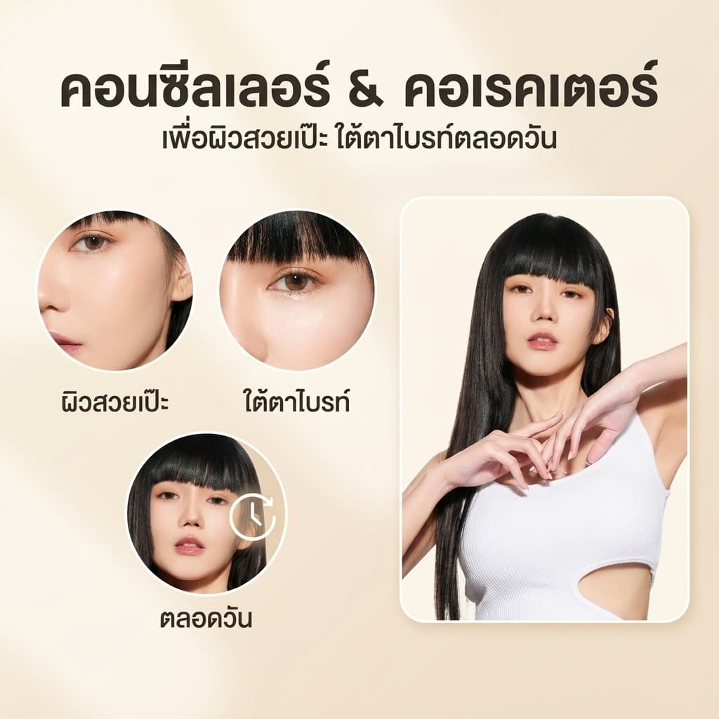 คอนซีลเลอร์ เนื้อบางเบา/คอนซีลเลอร์เนื้อครีม/ปกปิดธรรมชาติ/เมคอัพประจำวัน/เหมาะสำหรับผู้หญิงผู้ชายทุกวัย/ใช้สำหรับทำงานและนัดหมาย รูปที่ 6