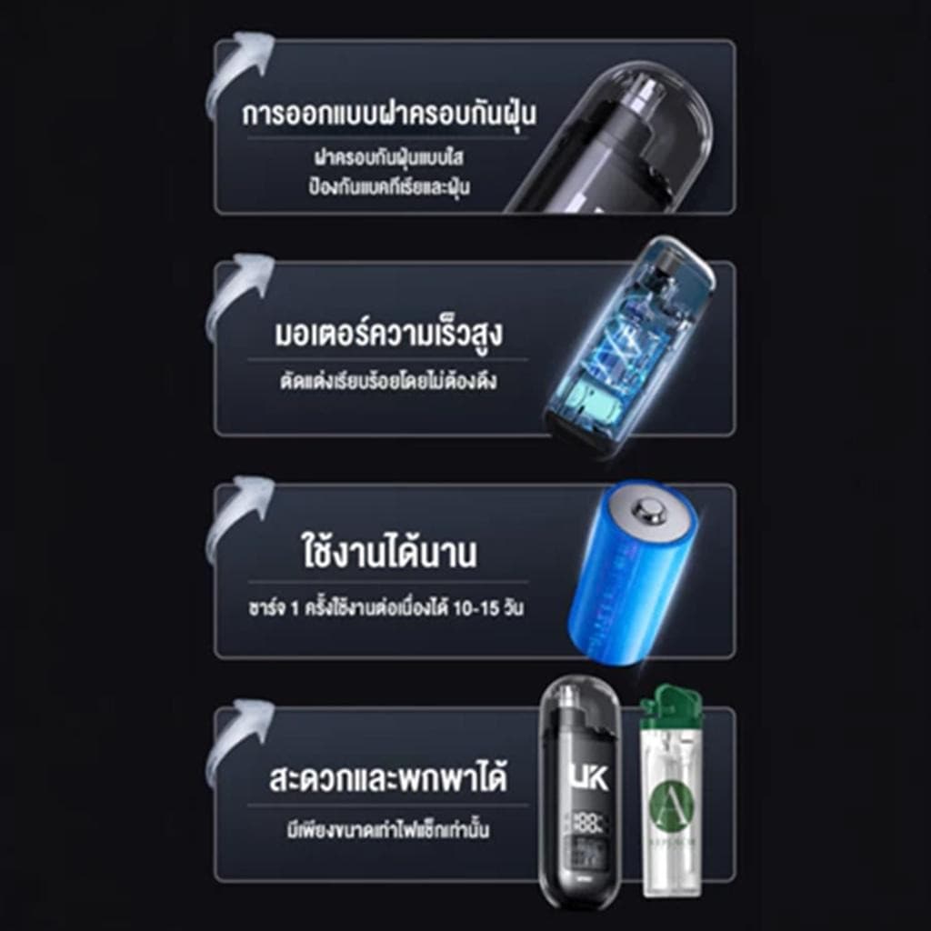เครื่องเล็มขนจมูกไฟฟ้า เครื่องเล็มขนจมูก ที่ตัดขนจมูก ที่ตัดขนจมูก Trimmer ไม่เจ็บปวดคิ้วผมบนใบหน้าชาร์จด้วย USB รูปที่ 4