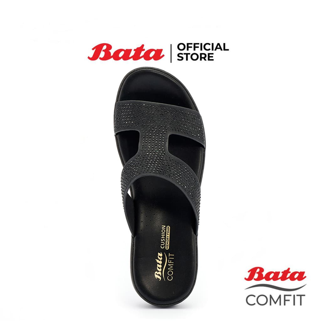 Bata บาจา รองเท้าเพื่อสุขภาพ รองเท้าแตะแบบสวมเพื่อสุขภาพ สำหรับผู้หญิง รุ่น HELENE - สีดำ 6616827 รูปที่ 4