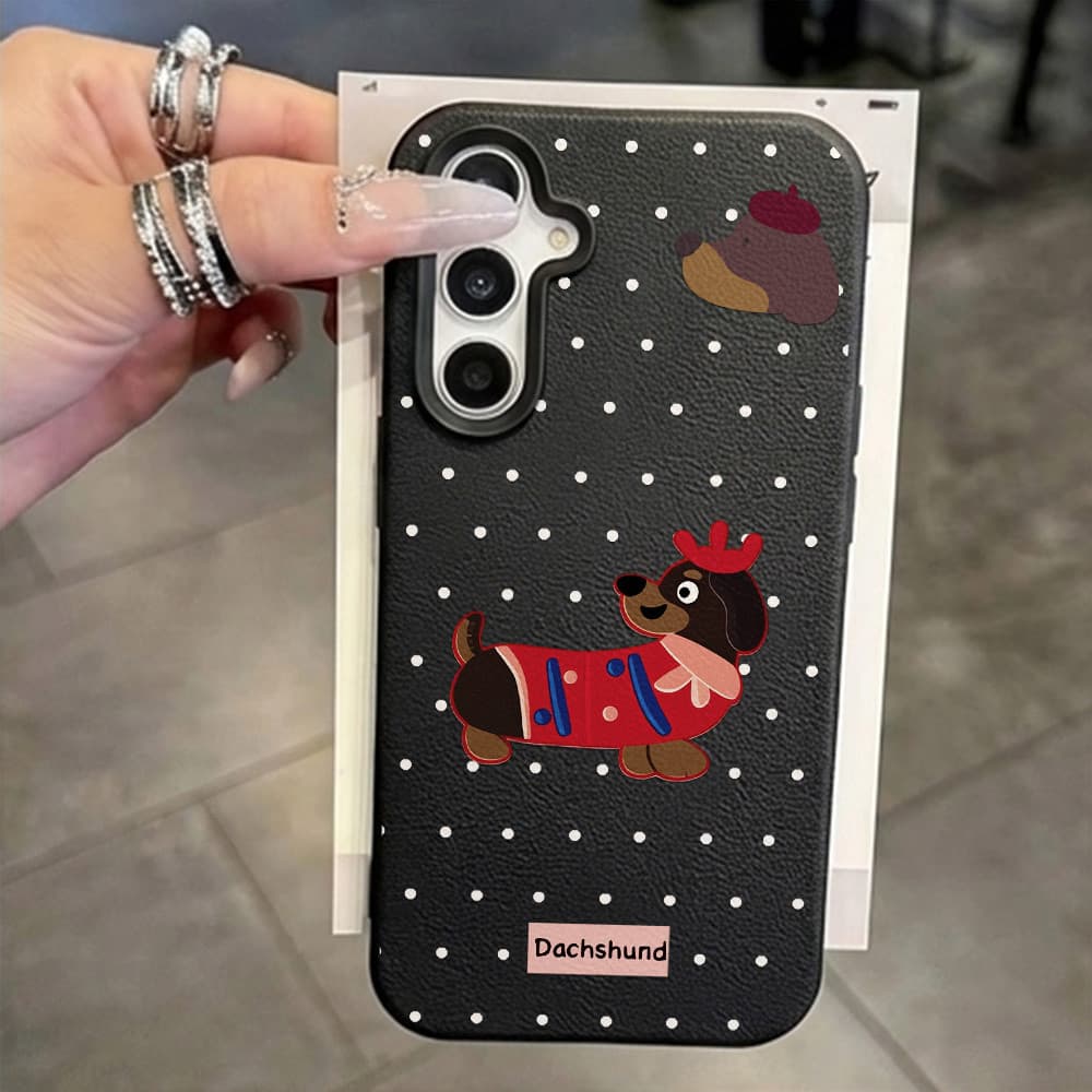 เคส for Samsung A07 A17 A56 A55 A16 A15 A35 A05S A26 A36 A54 S23 S25 S26 Ultra S24FE สุนัขน่ารัก เคสโทรศัพท์มือถือหนัง รูปที่ 5