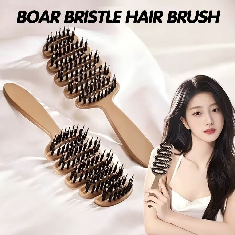 JoyTray หวีลดผมร่วง แก้ผมพันกัน ลดไฟฟ้าสถิตย์ หวียกโคนผม แปรงหวีผม Boar Bristle Hairbrush หวีพับ หวีผม รูปที่ 1