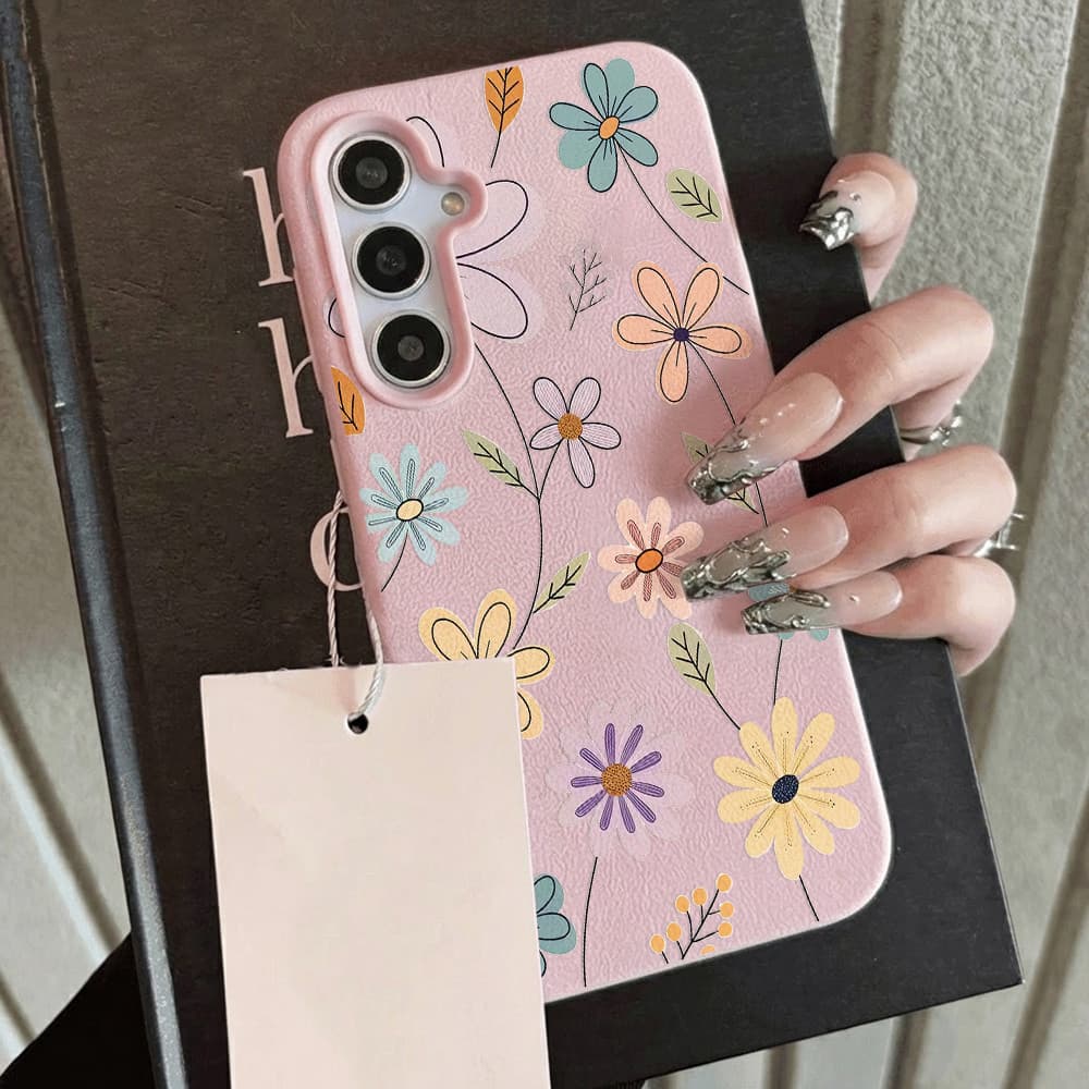 เคส for Samsung A07 A17 A56 A55 A16 A15 A35 A05S A26 A36 A54 S23 S25 S26 Ultra S24 FE ดอกไม้หลากสี เคสโทรศัพท์มือถือหนัง รูปที่ 3