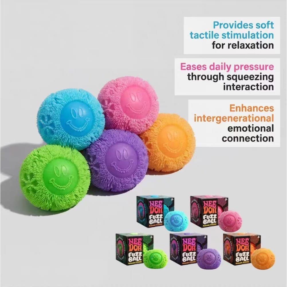 NeeDoh Fuzz Ball Squishy ของเล่น Soft Fuzzy Squeeze Ball ที่มีประสิทธิภาพความเครียดบรรเทาแบบพกพา Sensory Fidget ของเล่น รูปที่ 7