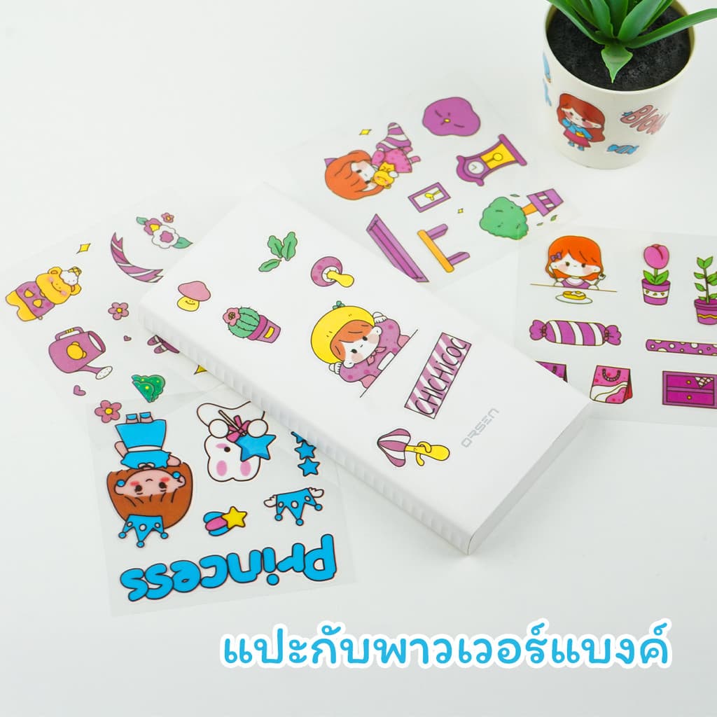 Sticker สติ๊กเกอร์ ลายการ์ตูน คละลาย สติกเกอร์ PVC น่ารัก ตกแต่งไดอารี่ สมุด เคสมือถือ DIY รูปที่ 5