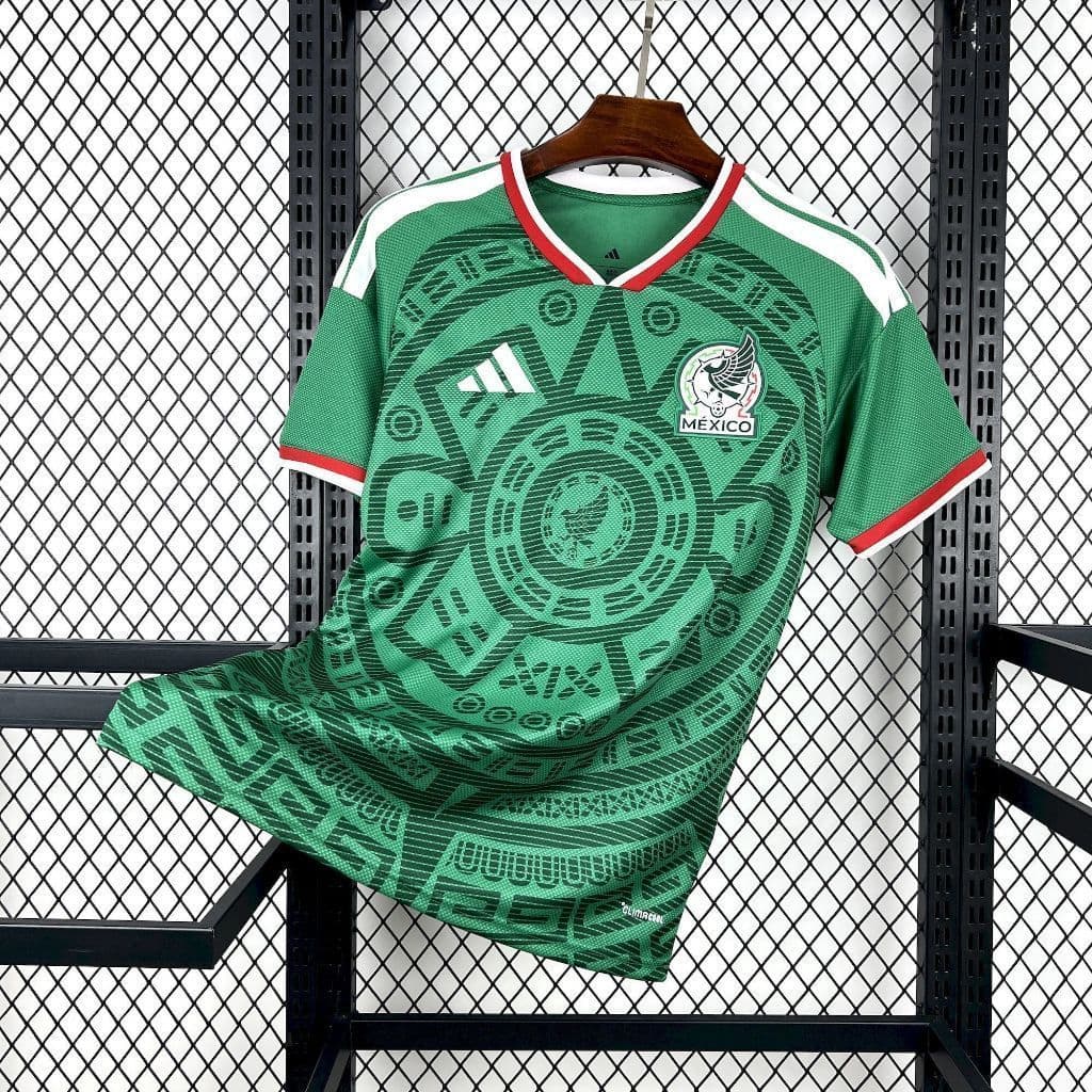 เสื้อฟุตบอลทีมชาติเม็กซิโก 2026 แบบแฟนเอดิชัน สำหรับบ้านและนอกบ้าน รูปที่ 2