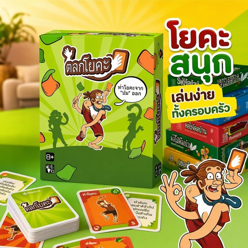 เกมกระดานโยคะ การ์ดเกมครอบครัว เกมปาร์ตี้ เสริมพัฒนาการ ปฏิสัมพันธ์พ่อแม่ลูก ของเล่นเด็ก รูปที่ 1