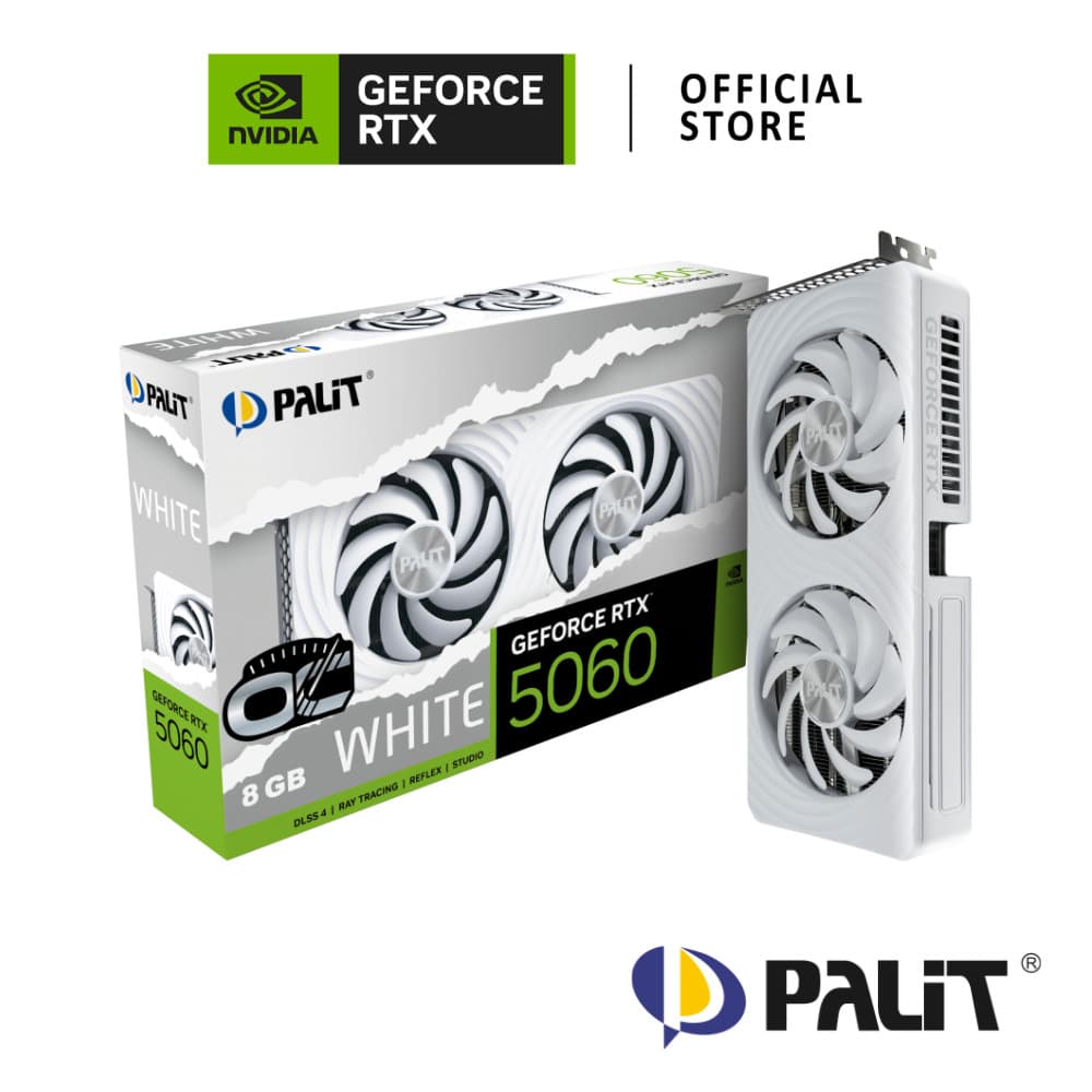 PALIT GeForce RTX™ 5060 White OC 8GB GDDR7 VGA Card การ์ดจอ