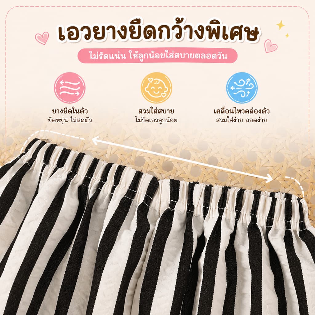 ชุดเซ็ตเด็กผู้หญิง เสื้อแขนกุดลายตาราง + กางเกงขาสั้น แพนด้าน่ารัก ใส่สบาย สำหรับเด็ก 6 เดือน-7 ปี รูปที่ 6