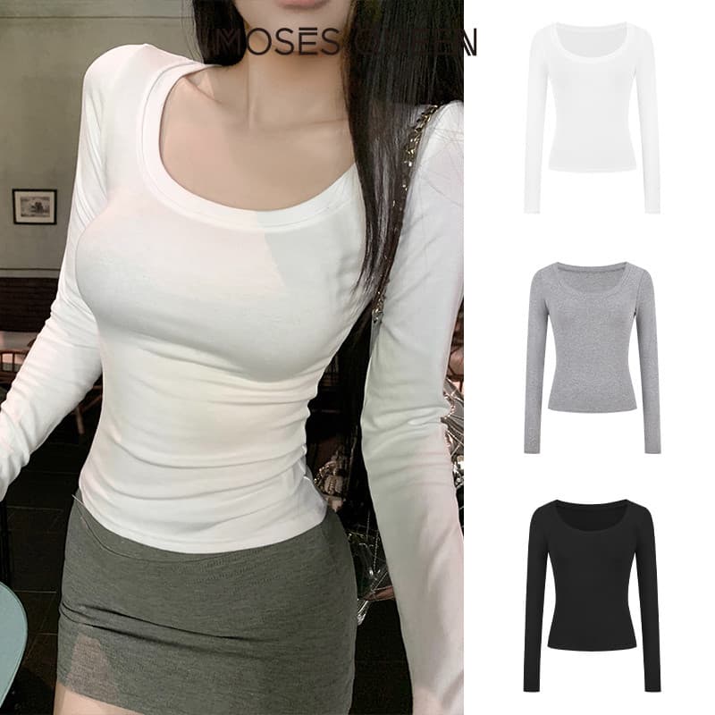 MOSESQUEEN เสื้อผ้ากันแดดสตรี แขนยาว ชั้นในสบายฤดูร้อน กันแดด น้ำหนักเบา ระบายอากาศได้ดี แฟชั่นตัวบน #63079 รูปที่ 8