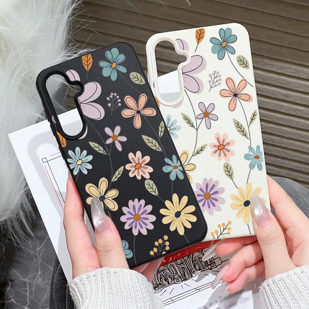 เคส for Samsung A07 A17 A56 A55 A16 A15 A35 A05S A26 A36 A54 S23 S25 S26 Ultra S24 FE ดอกไม้หลากสี เคสโทรศัพท์มือถือหนัง รูปที่ 6