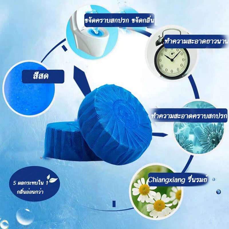 JoyTray แพ็ค 10 ก้อน ก้อนฟ้า ก้อนฟ้าใส่ชักโครก ก้อนดับกลิ่นชักโครก ก้อนใส่ห้องน้ำ ก้อนฟ้าใส่ชักโครก รูปที่ 2