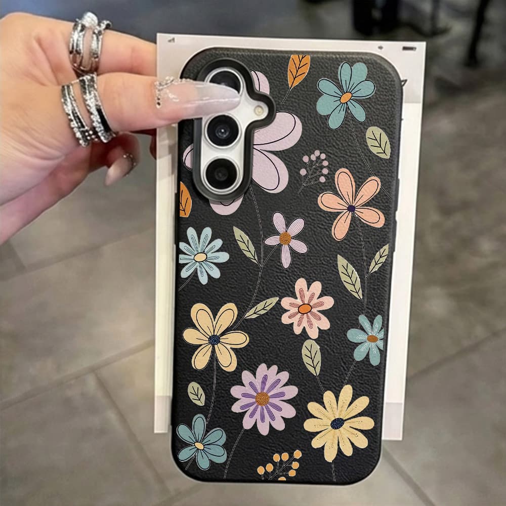 เคส for Samsung A07 A17 A56 A55 A16 A15 A35 A05S A26 A36 A54 S23 S25 S26 Ultra S24 FE ดอกไม้หลากสี เคสโทรศัพท์มือถือหนัง รูปที่ 5