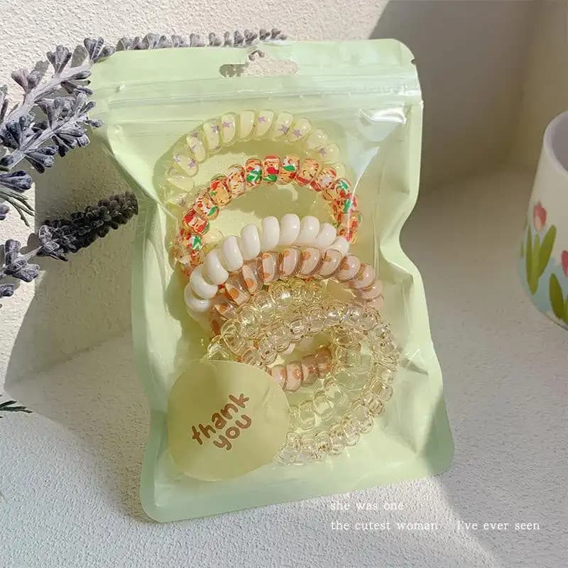 ชุดยางรัดผมสายโทรศัพท์ลายดอกไม้เกลียว 6 เส้น โปร่งใส สีพาสเทล ยางมัดผมยางยืดสไตล์เกาหลีหวานสําหรับผู้หญิง เครื่องประดับผมประจําวัน รูปที่ 9